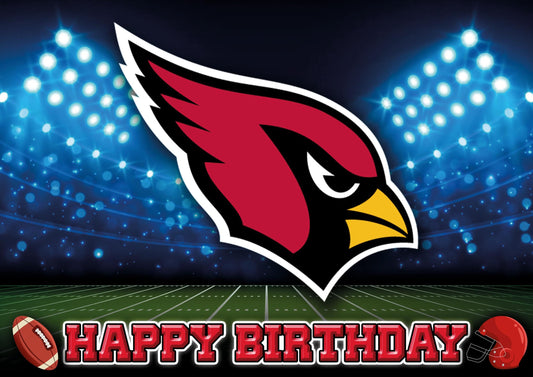 8.3 x 11.7 Inch Edible Square Cake Toppers Arizona Cardinals