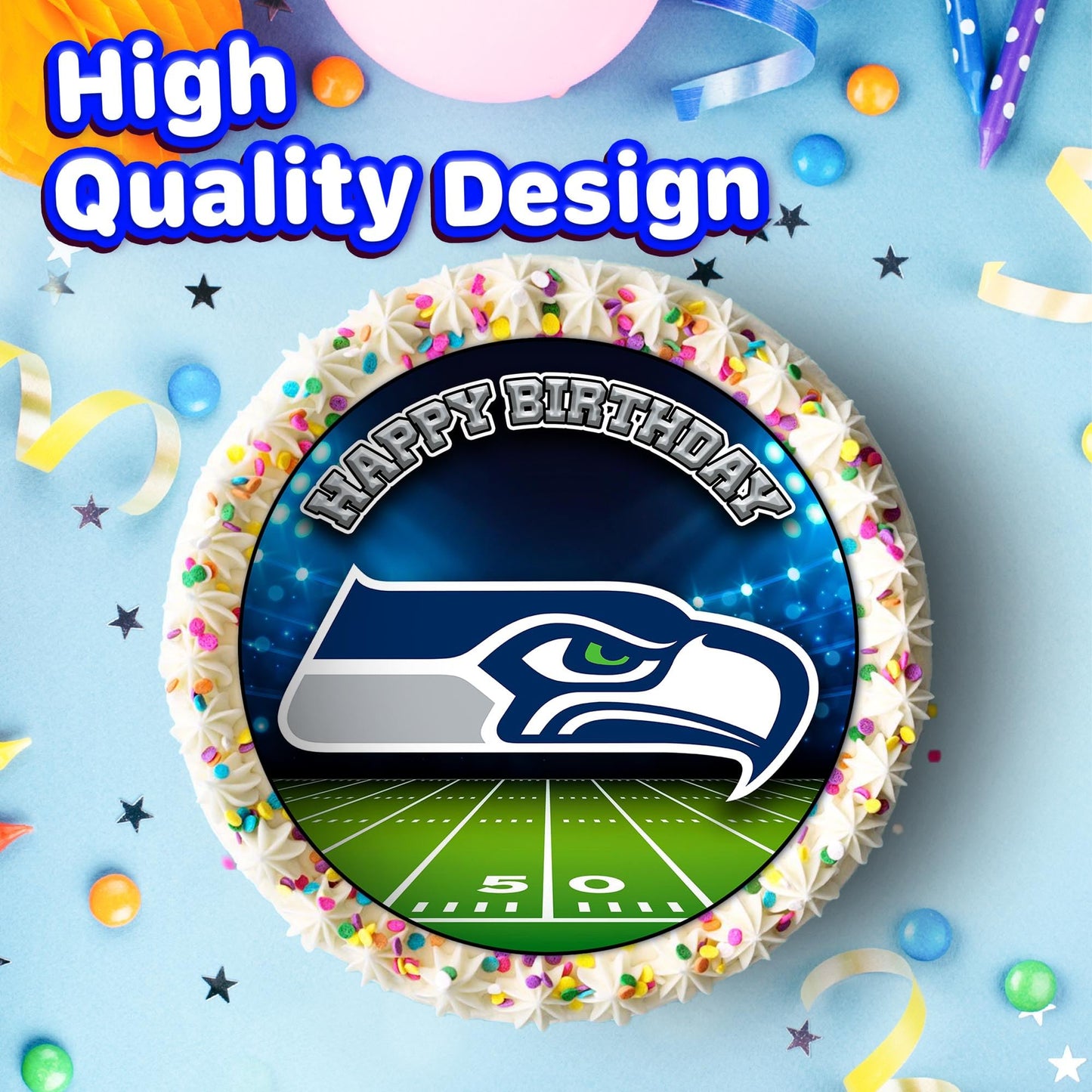 7.5 Inch Edible Cake Toppers Seattle Seahawks