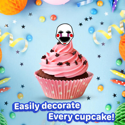 24x Spooky Animatronic Adventure Cupcake Topper Picks – Fun Birthday Party Décor for Kids