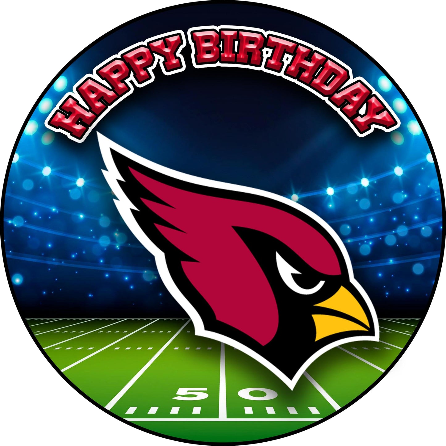 7.5 Inch Edible Cake Toppers Arizona Cardinals