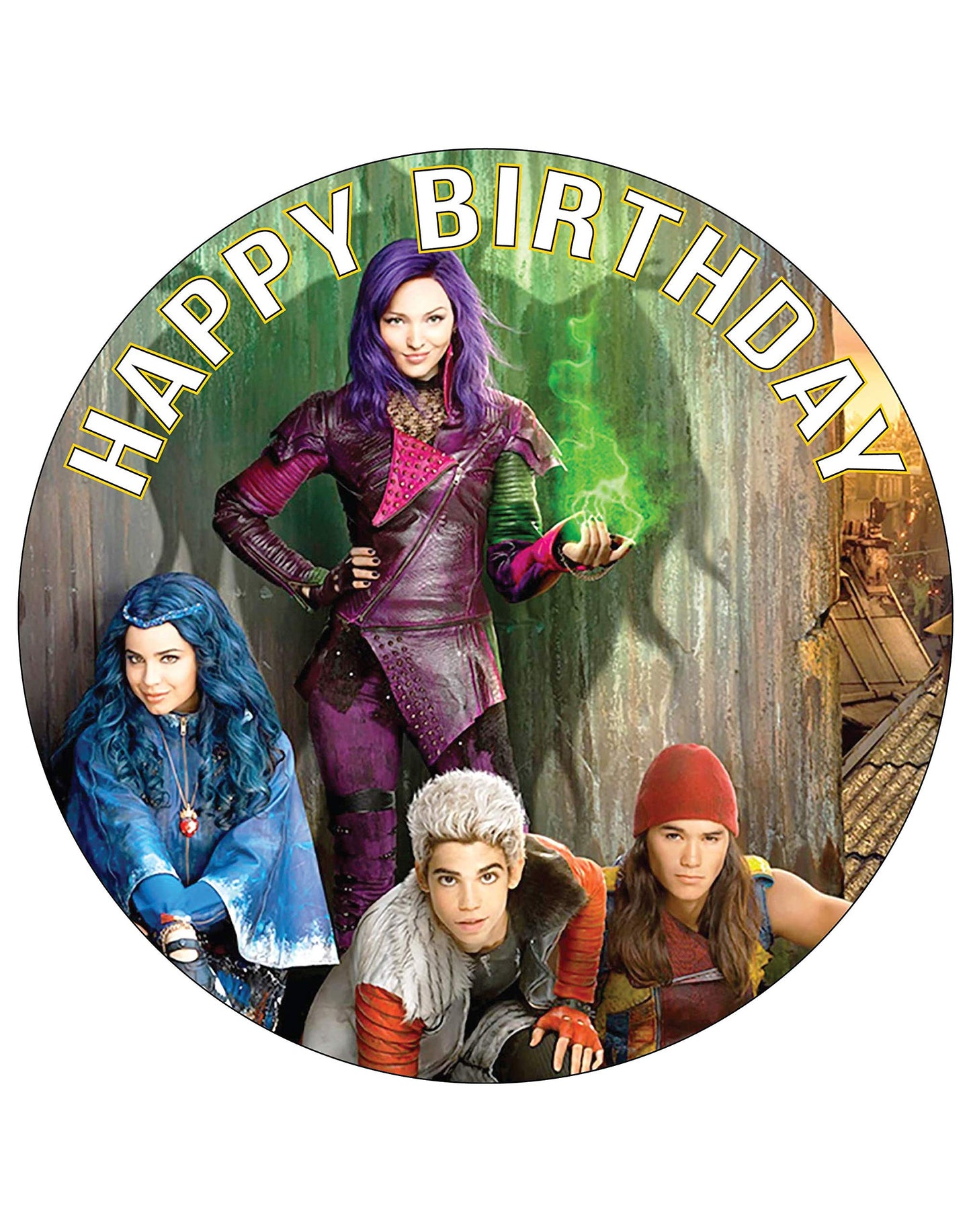 7.5 Inch Edible Cake Toppers Descendants ii quarter