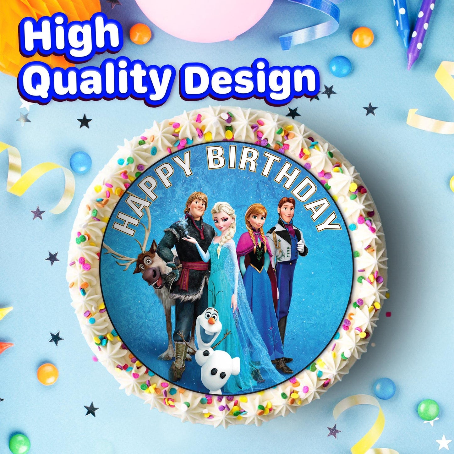 7.5 Inch Edible Cake Toppers Frozen