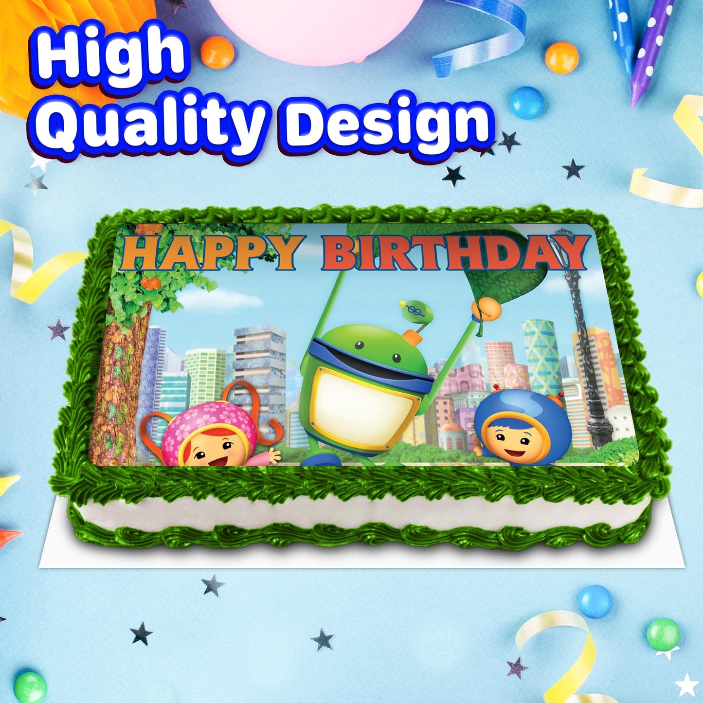 8.3 x 11.7 Inch Edible Square Cake Toppers Umizoomi