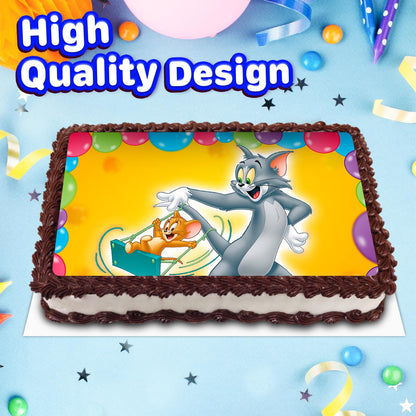 8.3 x 11.7 Inch Edible Square Cake Toppers Tom and Jerry