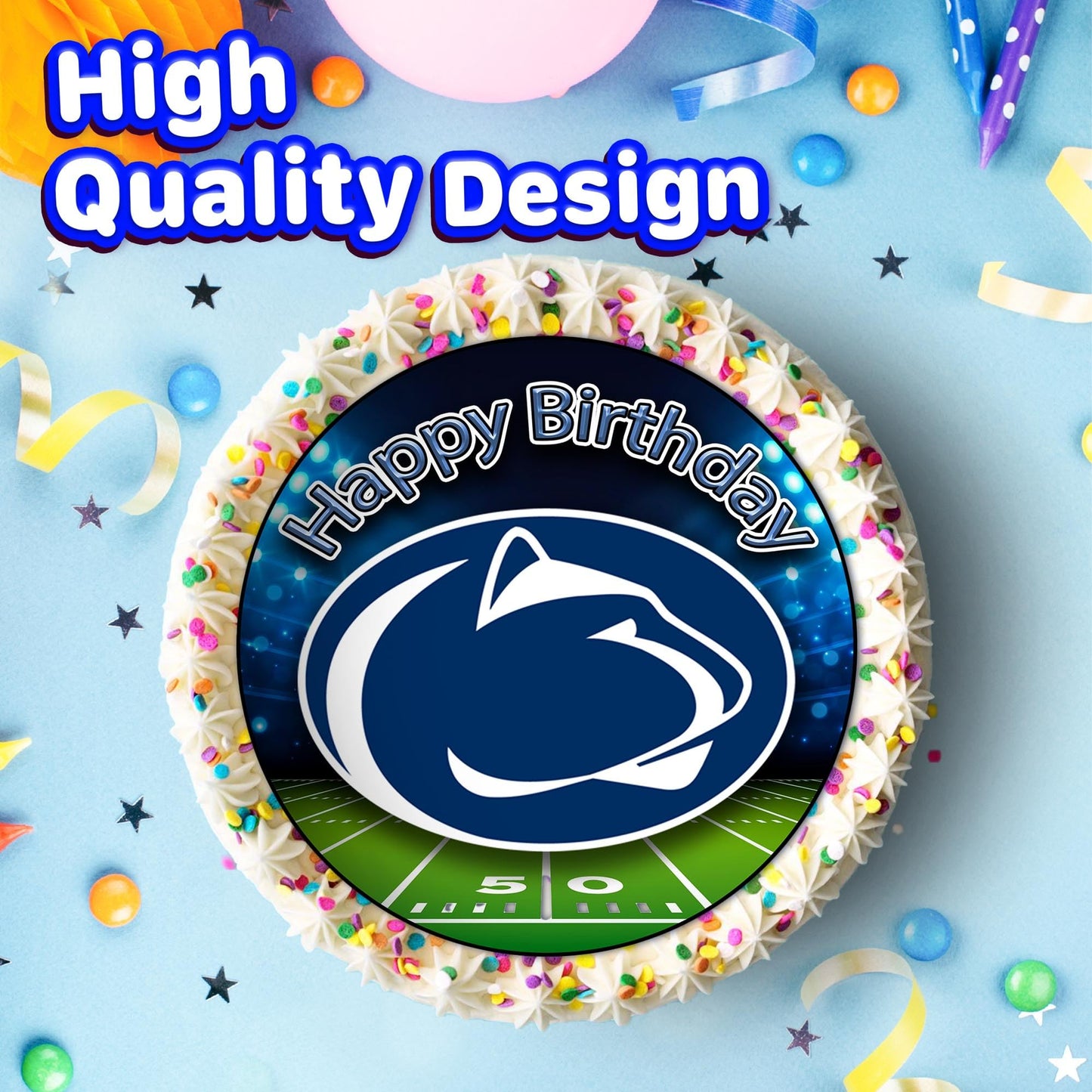 7.5 Inch Edible Cake Toppers Penn State Nittany Lions