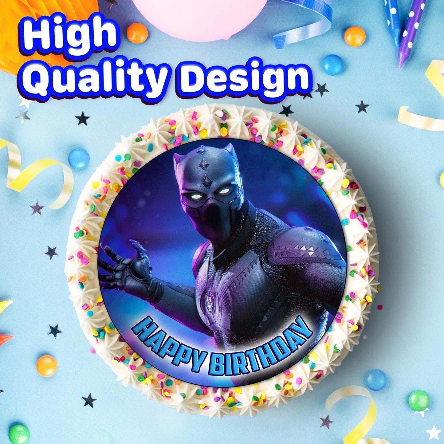 7.5 Inch Edible Cake Toppers Black Panther