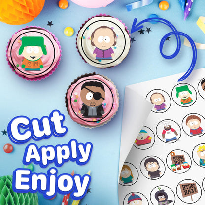 30x Wafer Paper South Park Edible Cupcake Topper