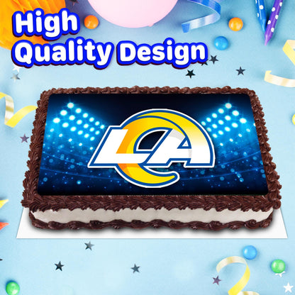 8.3 x 11.7 Inch Edible Square Cake Toppers Los Angeles Rams