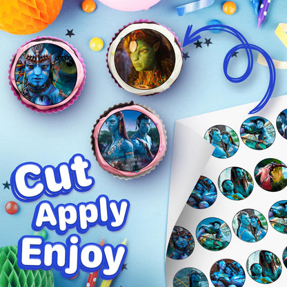 30x Wafer Paper Avatar Edible Cupcake Topper