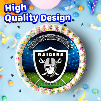 7.5 Inch Edible Cake Toppers Las Vegas Raiders