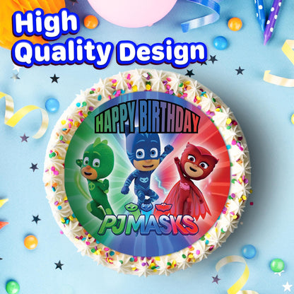 7.5 Inch Edible Cake Toppers – Hero Masks Themed Birthday Party Collection of Edible Cake Decorations