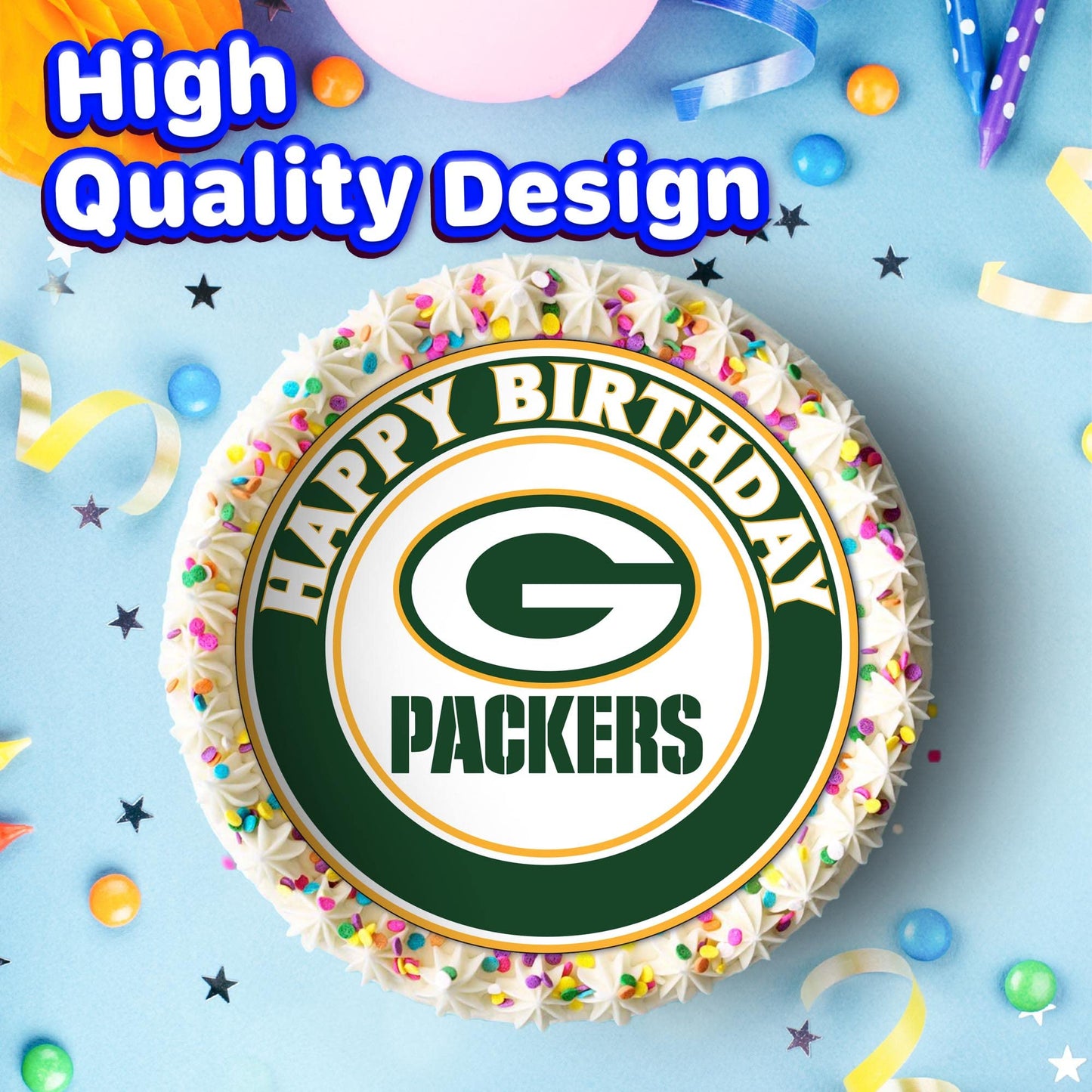 7.5 Inch Edible Cake Toppers Green Bay Packers