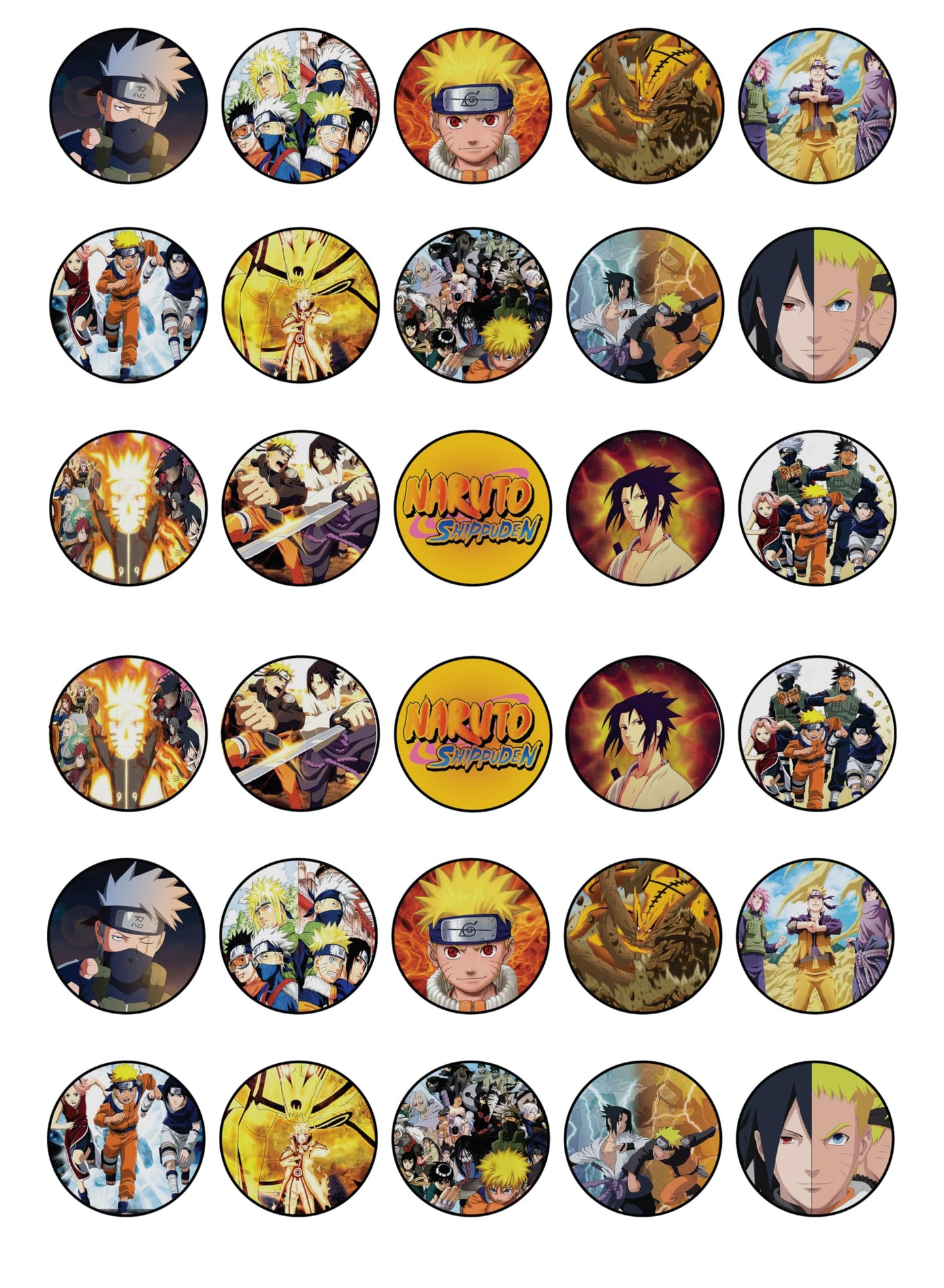 30x sugar Paper Naruto Edible Cupcake Topper