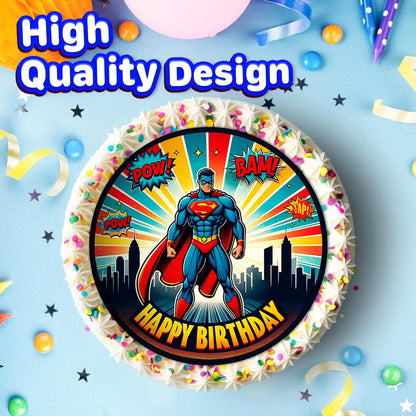 7.5 Inch Edible Cake Toppers Super Man AI