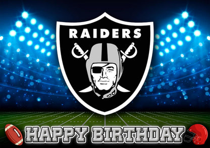 8.3 x 11.7 Inch Edible Square Cake Toppers Las Vegas Raiders