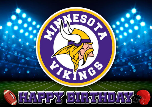 8.3 x 11.7 Inch Edible Square Cake Toppers Minnesota Vikings