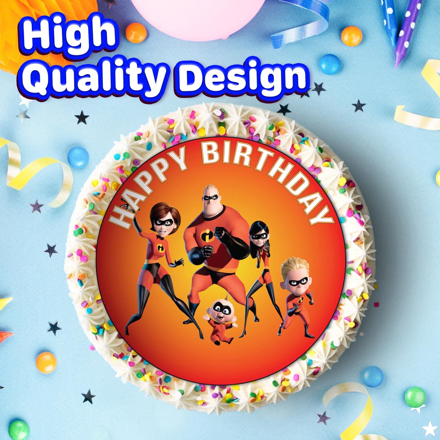 7.5 Inch Edible Cake Toppers The incredibles