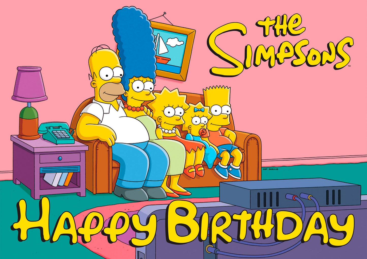 8.3 x 11.7 Inch Edible Square Cake Toppers The Simpsons