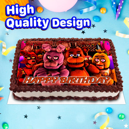 8.3 x 11.7 Inch Edible Square Cake Toppers Five night at freddy