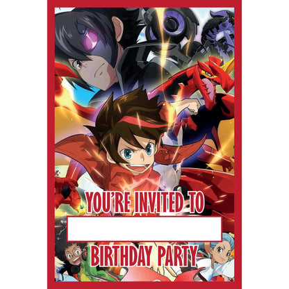 Set of 20 Bakugan Birthday Invitation Cards & Envelopes