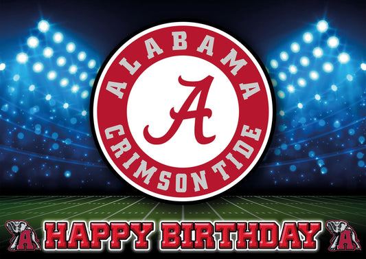 8.3 x 11.7 Inch Edible Square Cake Toppers Alabama Crimson