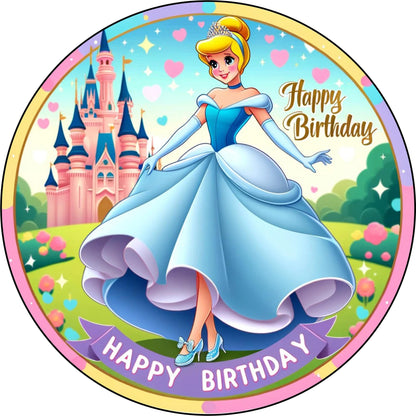 7.5 Inch Edible Cake Toppers Cinderella