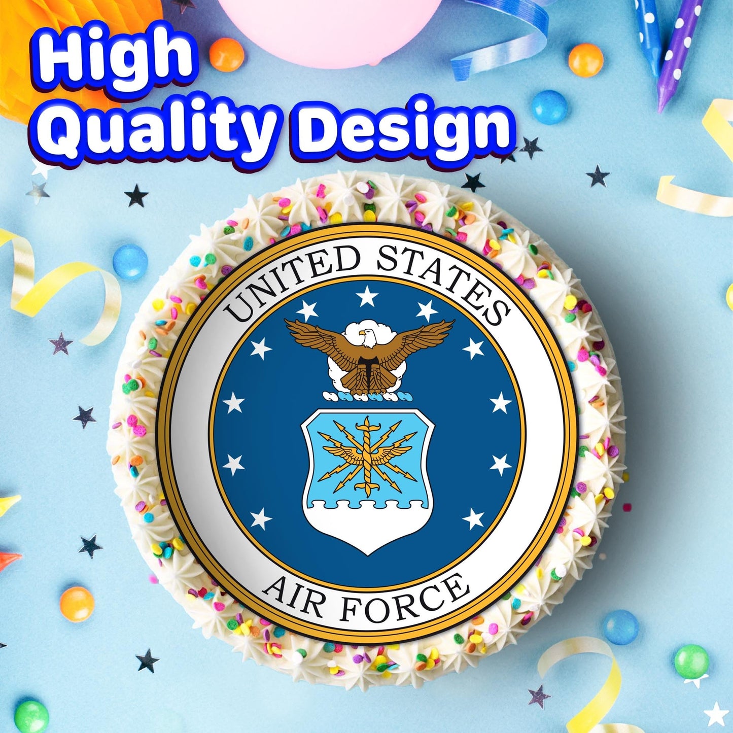 7.5 Inch Edible Cake Toppers Us Air Force