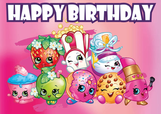 8.3 x 11.7 Inch Edible Square Cake Toppers Shopkins