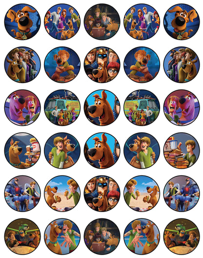 30x Wafer Paper Scooby Doo Edible Cupcake Topper