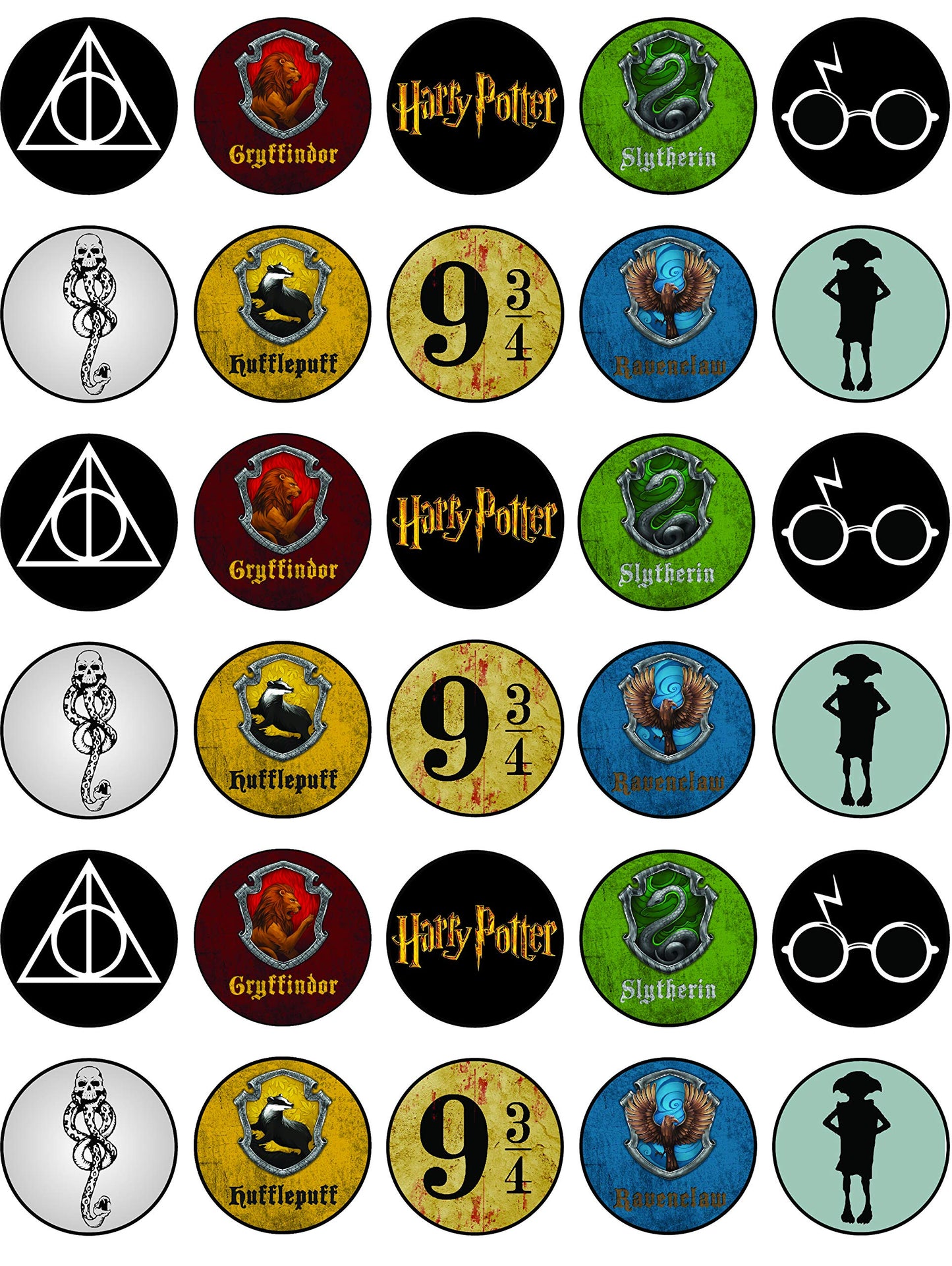 30x Wafer Paper Harry Potter Edible Cupcake Topper