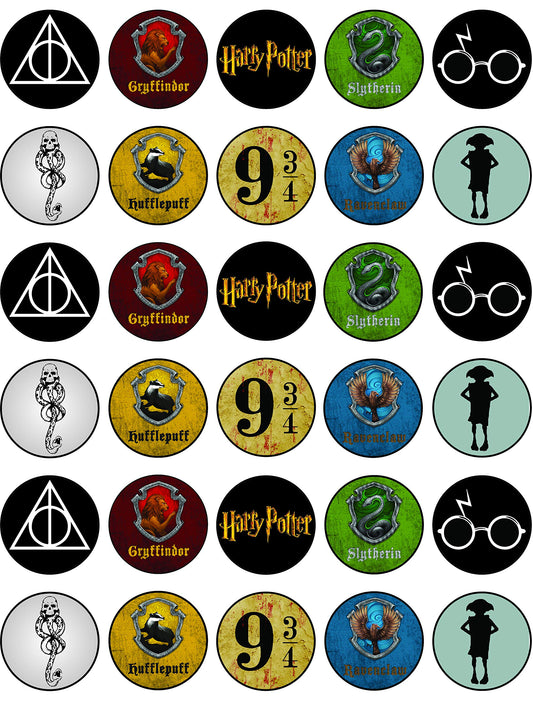 30x Wafer Paper Harry Potter Edible Cupcake Topper