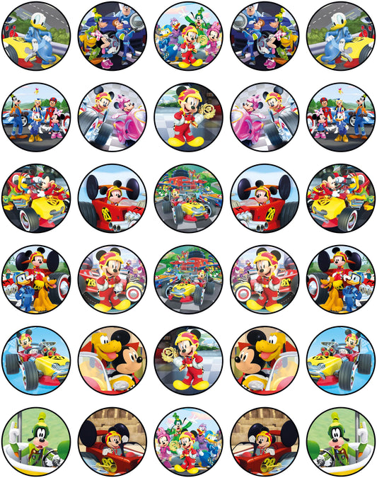 30x Wafer Paper Mickey Mouse Edible Cupcake Topper