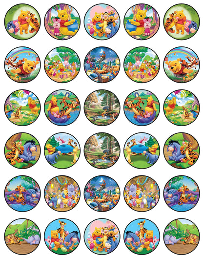 30x Wafer Paper Winne The Pooh Edible Cupcake Topper