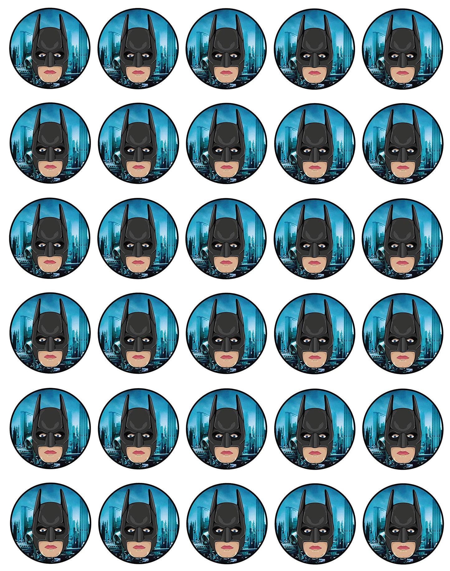 30x Wafer Paper Batman Edible Cupcake Topper