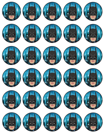 30x Wafer Paper Batman Edible Cupcake Topper