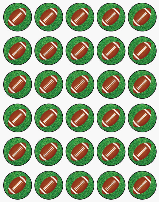 30x sugar Paper Football Edible Cupcake Topper