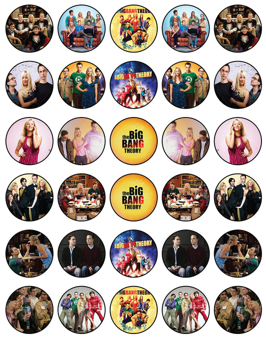 30x Wafer Paper The Big Bang Theory Edible Cupcake Topper