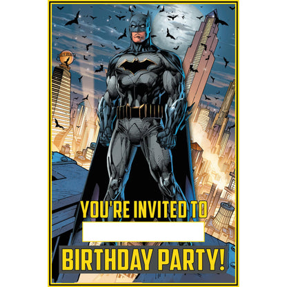 Set of 20 Batman Birthday Invitation Cards & Envelopes