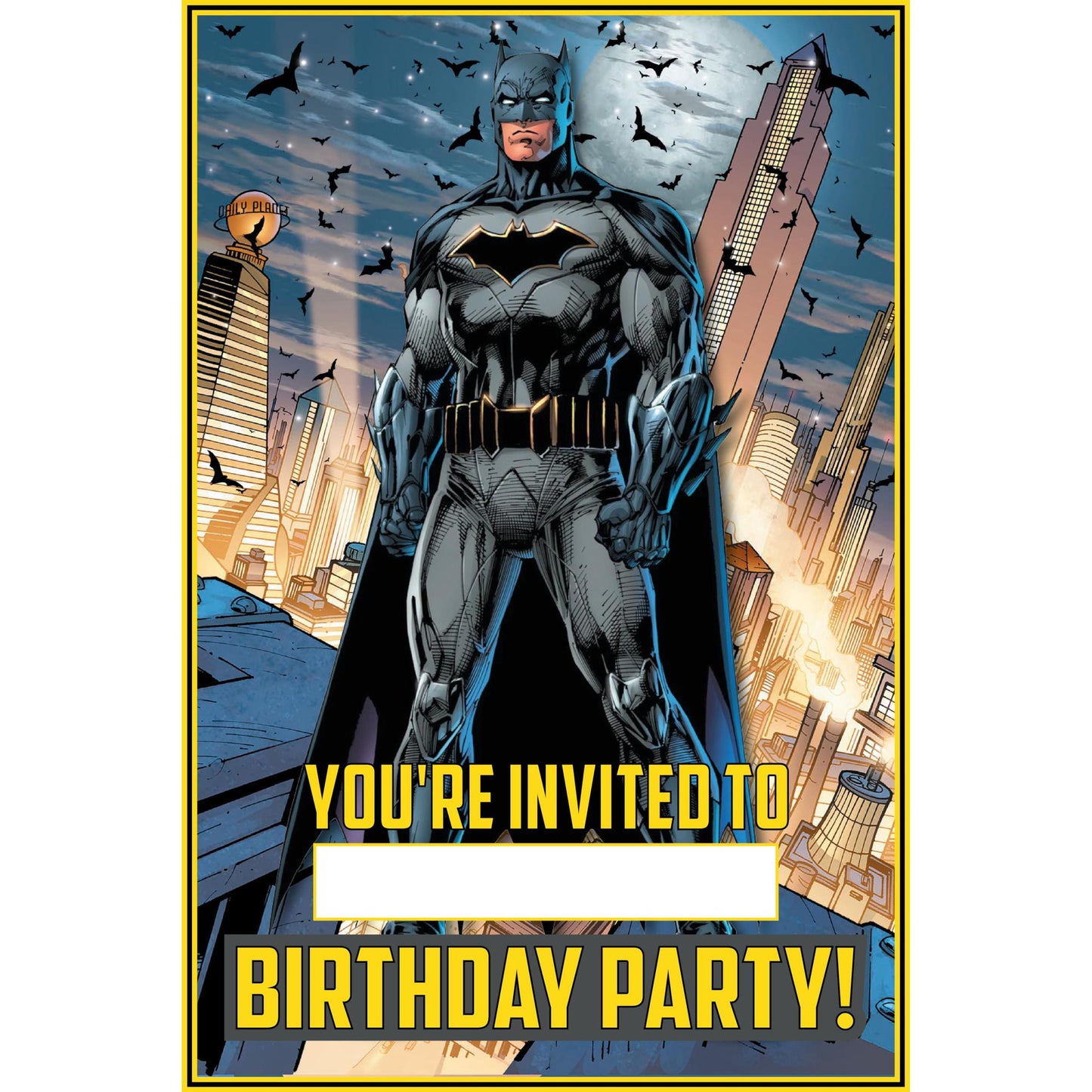 Set of 30 Batman Birthday Invitation Cards & Envelopes