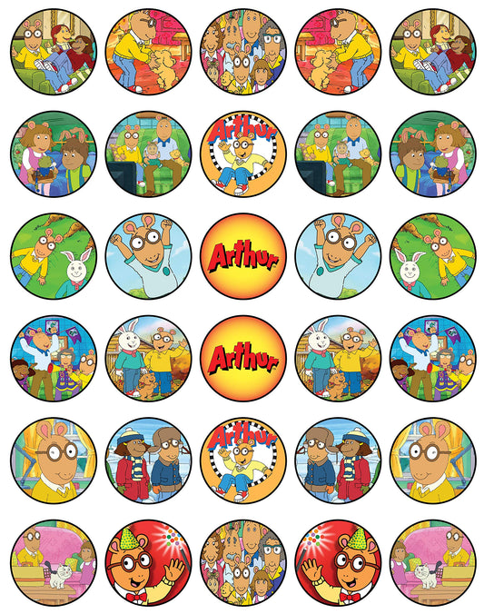 30x Wafer Paper Arthur Edible Cupcake Topper