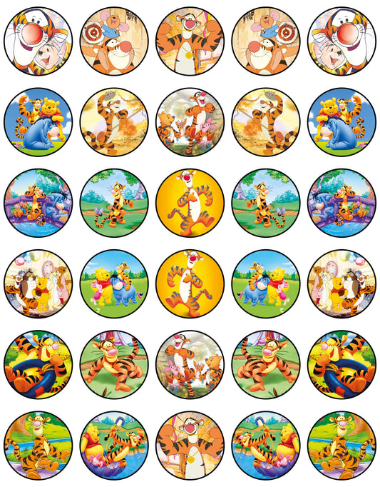 30x Wafer Paper Winne The Pooh Edible Cupcake Topper