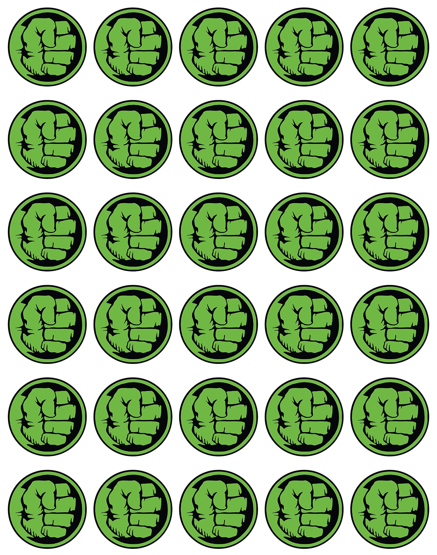 30x Wafer Paper Hulk Edible Cupcake Topper