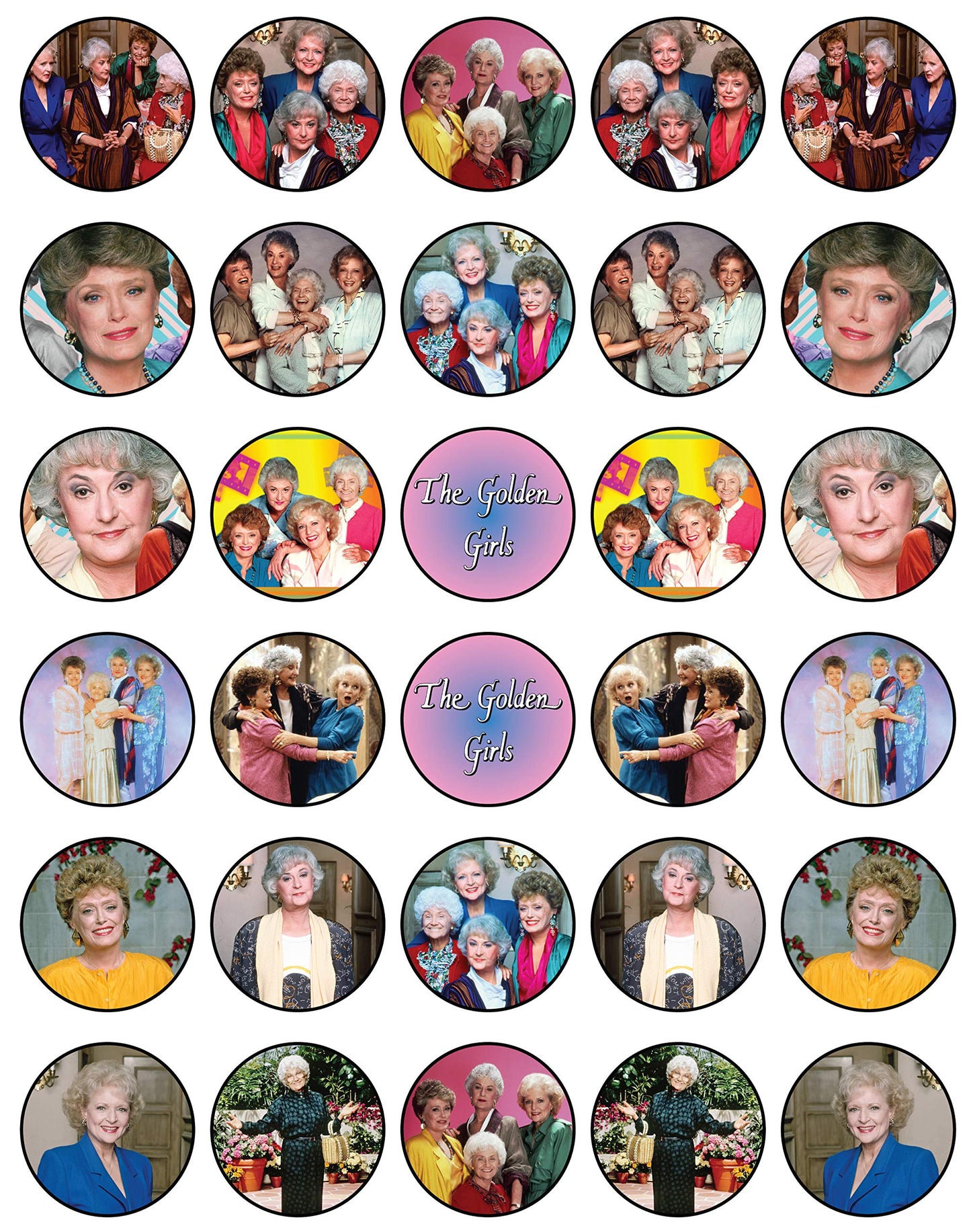 30x Wafer Paper The Golden Girl Edible Cupcake Topper