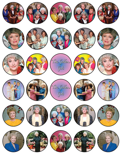 30x Wafer Paper The Golden Girl Edible Cupcake Topper