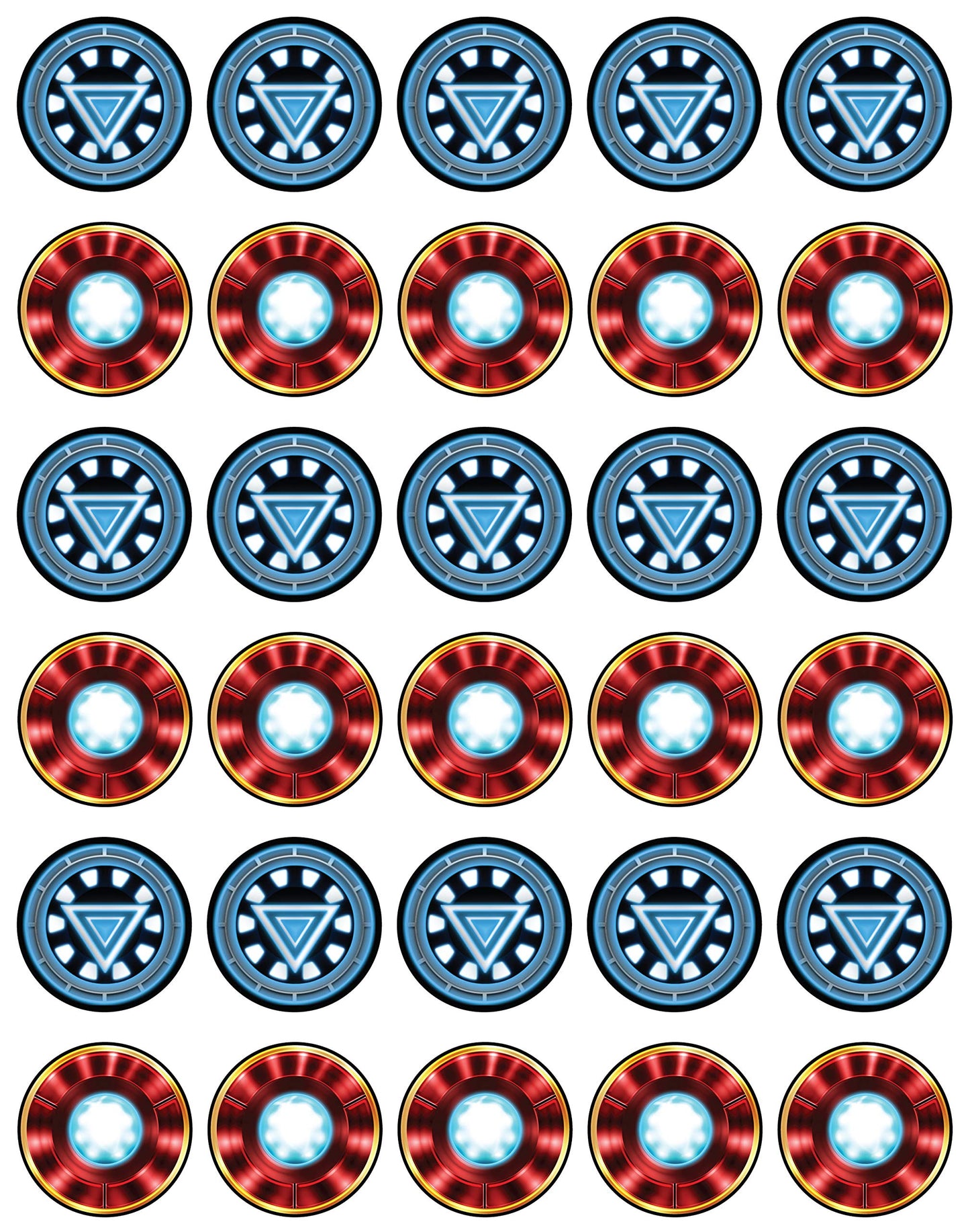 30x Wafer Paper Iron Man Edible Cupcake Topper