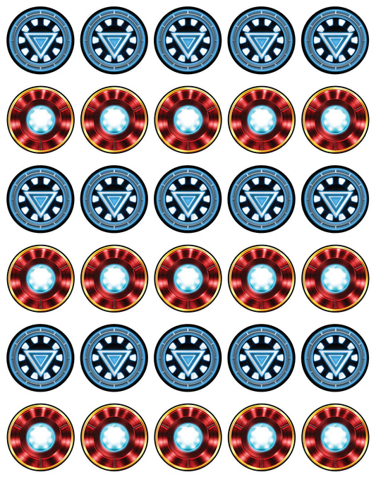 30x Wafer Paper Iron Man Edible Cupcake Topper