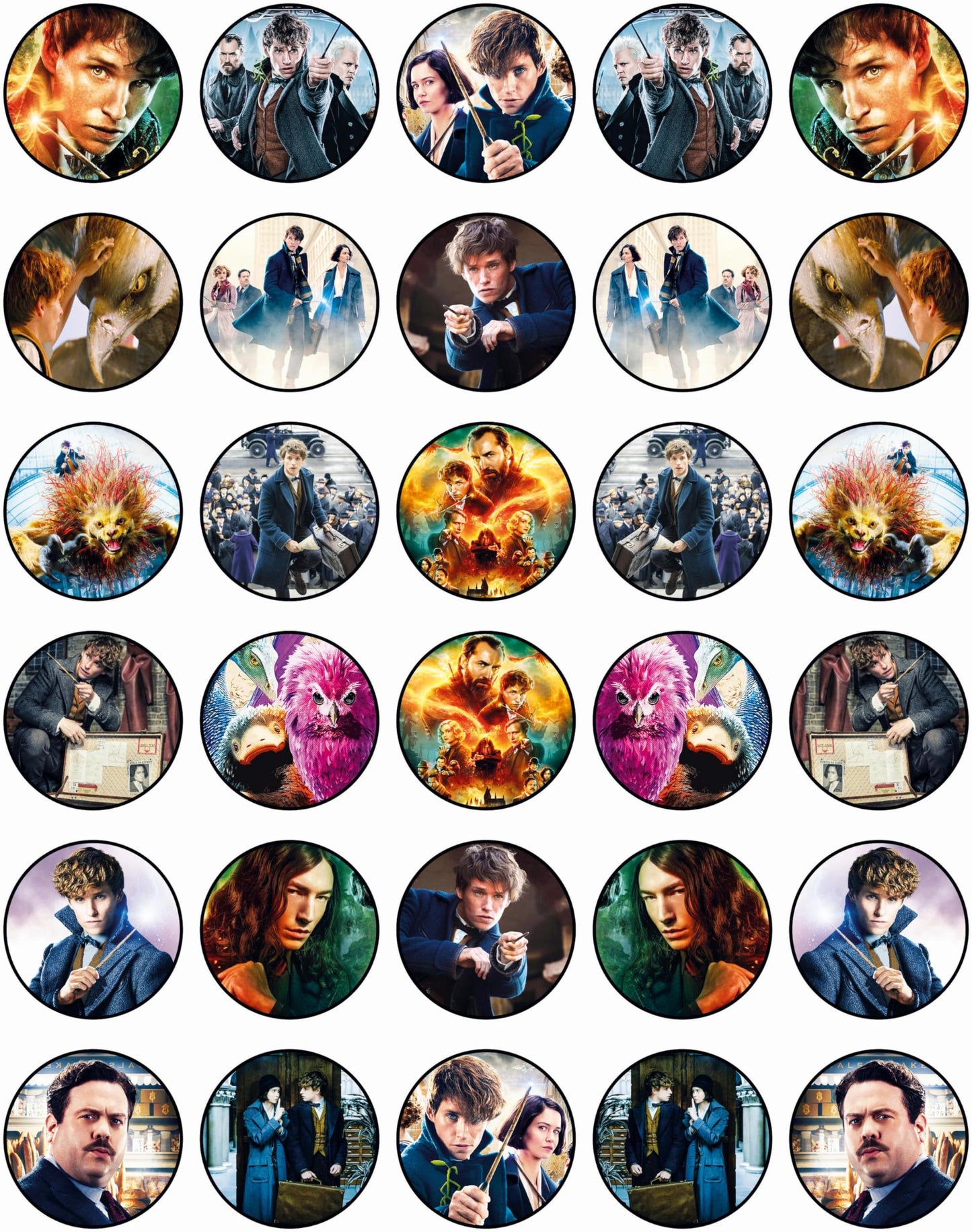 30x Wafer Paper Harry Potter Edible Cupcake Topper