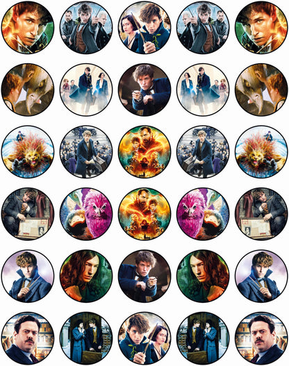 30x Wafer Paper Harry Potter Edible Cupcake Topper