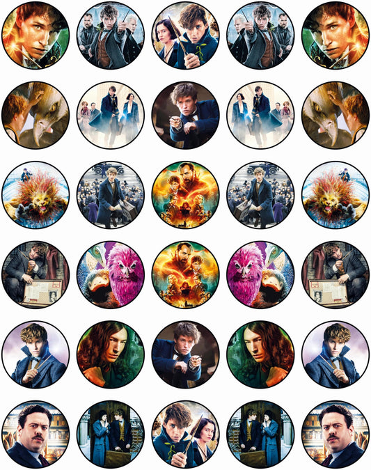 30x Wafer Paper Harry Potter Edible Cupcake Topper