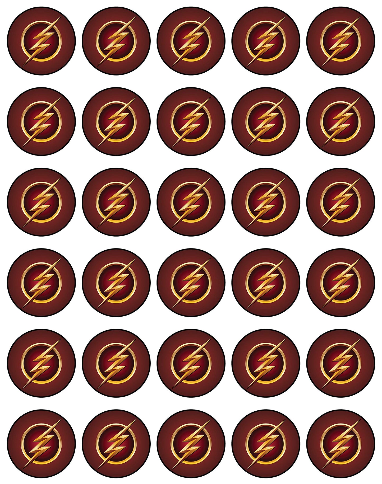 30x Wafer Paper The  Flash Edible Cupcake Topper